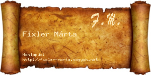Fixler Márta névjegykártya