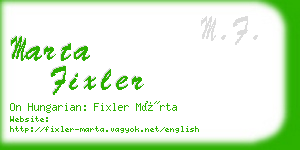 marta fixler business card